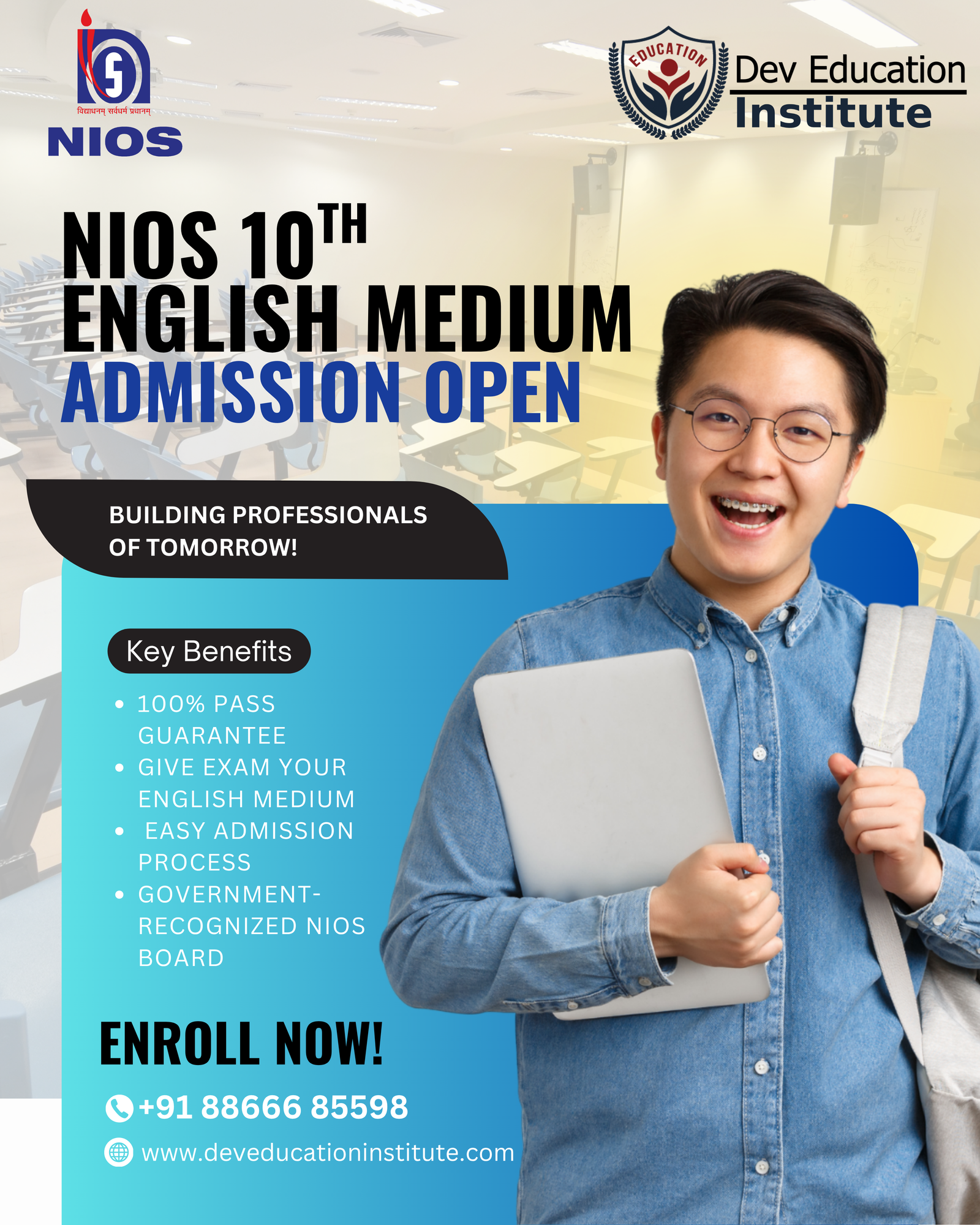 NIOS 10th English Medium Admission